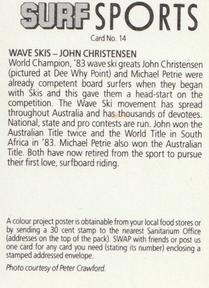 1985 Weet-Bix Surf Sports #14 John Christensen Back